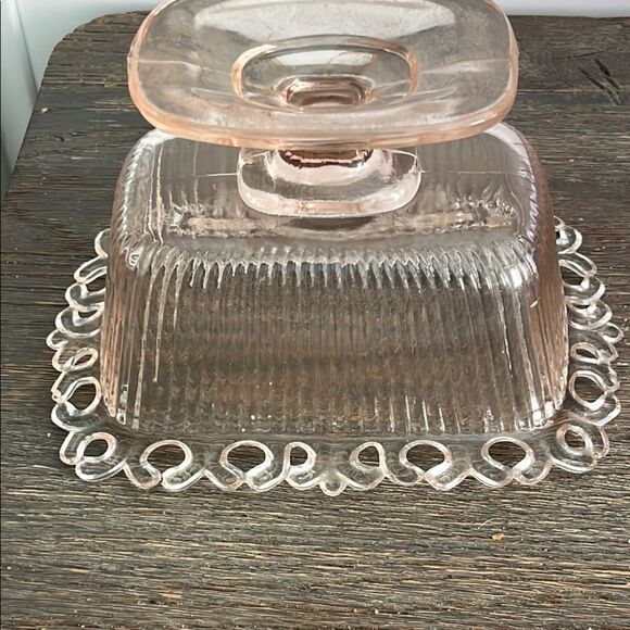 Indiana Glass Vintage Pink Depression Glass Dish Mid Century Modern Made in USA - Picture 7 of 9